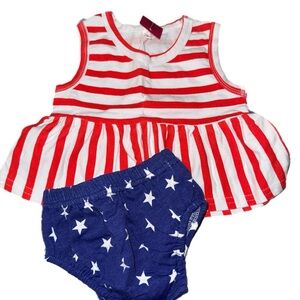 Red and Blue Striped and Starred Kids Outfit